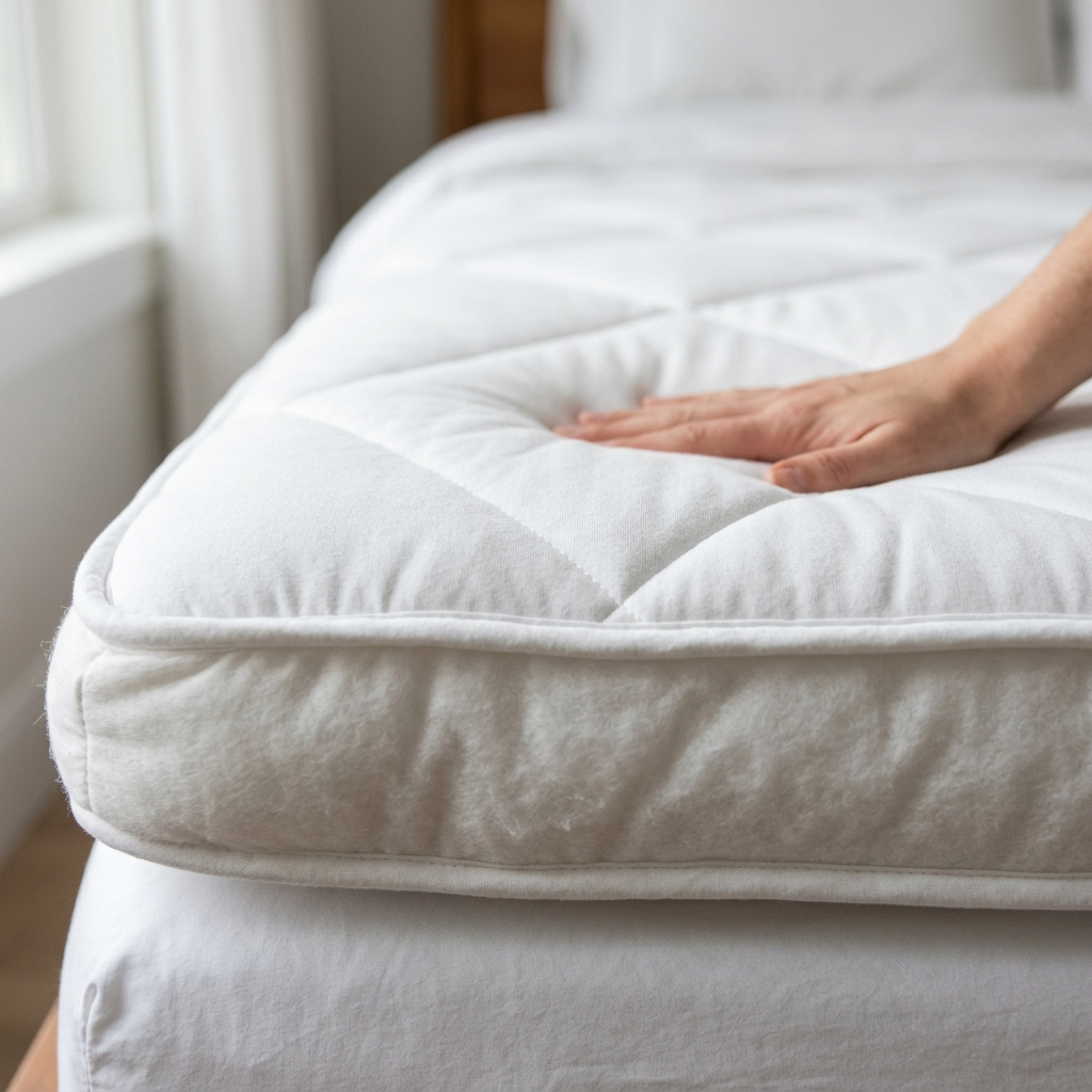 Close-up of Covelle cooling mattress topper quilting