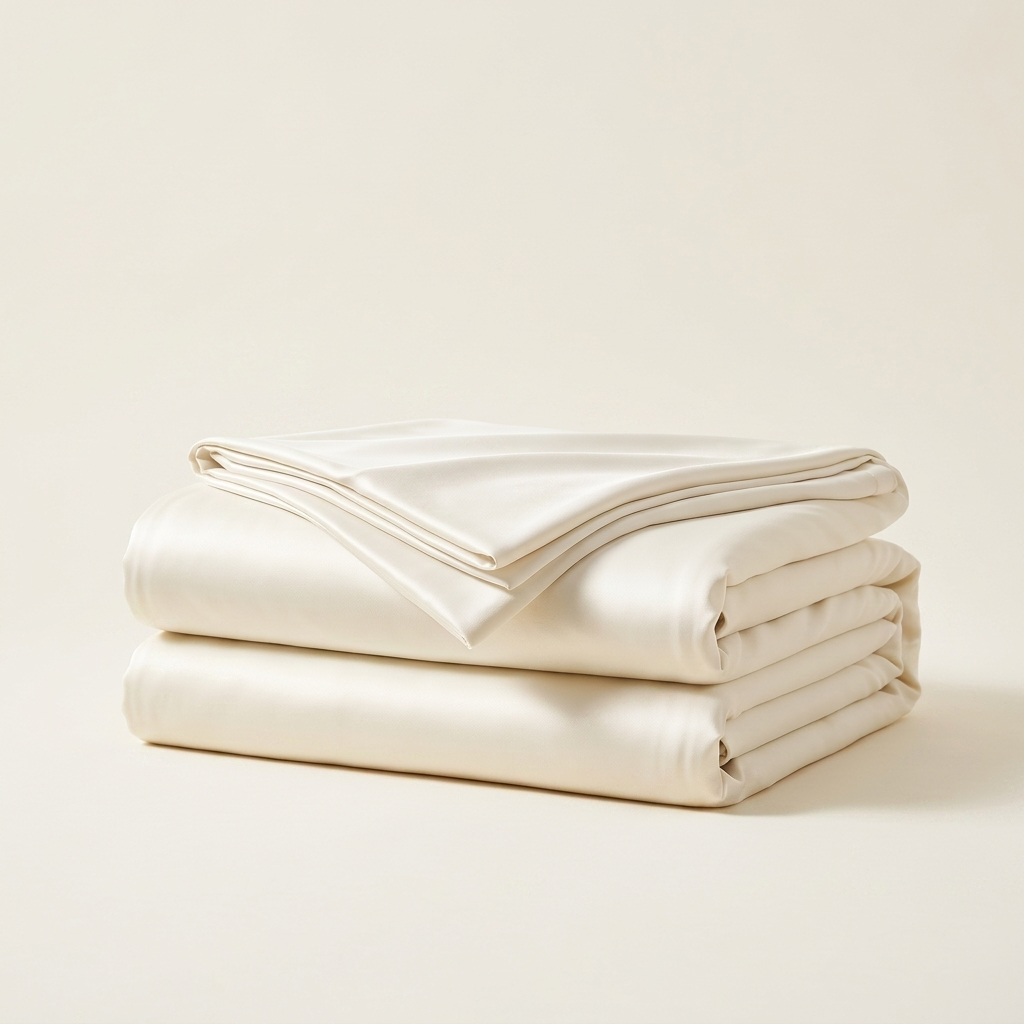 Covelle Ice-Silk Cooling Blanket in Ivory, neatly folded