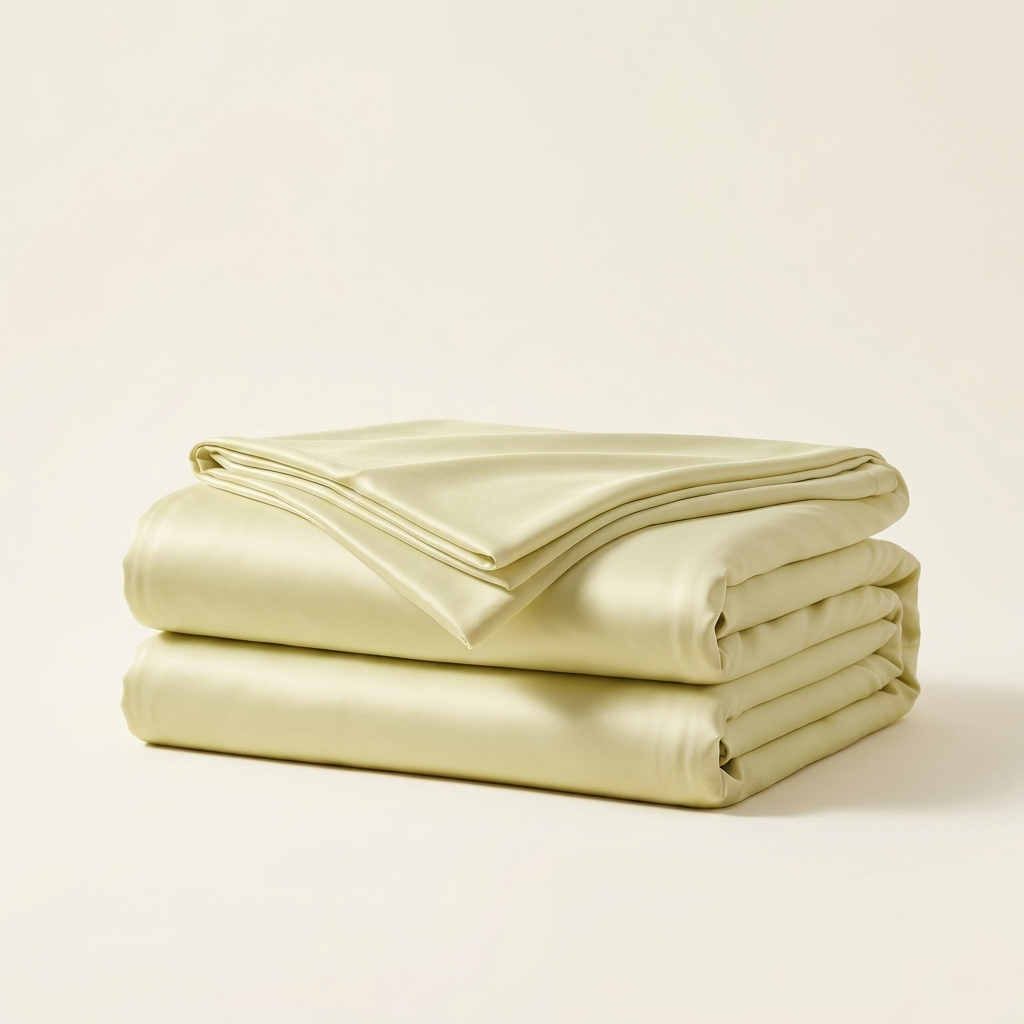 Covelle Ice-Silk Cooling Blanket in Pear, neatly folded