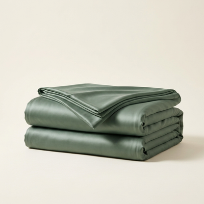 Covelle Ice-Silk Cooling Blanket in Sage Green, neatly folded