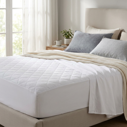 Covelle waterproof mattress protector under a turned-back sheet